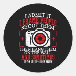 Pegatina Redonda Cámara fotográfica