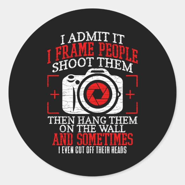 Pegatina Redonda Cámara fotográfica (Anverso)