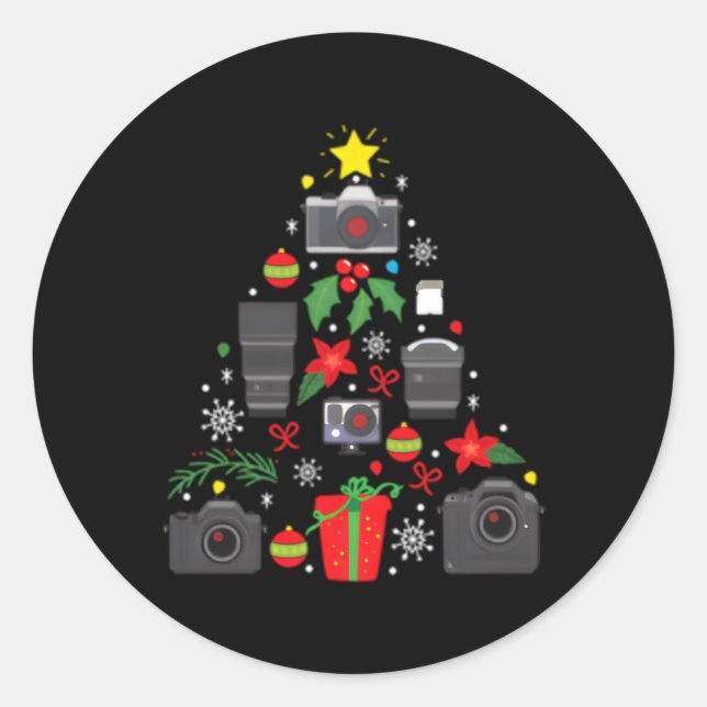 Pegatina Redonda Cámara Ornat Tree (Anverso)