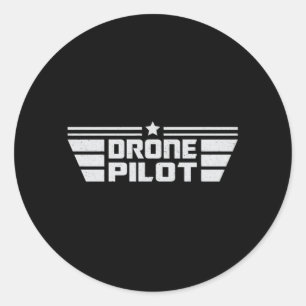 Pegatina Redonda Cámara piloto de drones Quadcopter FPV Drones Idea