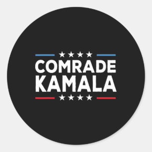Pegatina Redonda Camarada Kamala Anti Kamala Harris