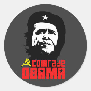 Pegatina Redonda Camarada Obama