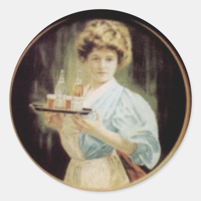 Pegatina Redonda "Camaradas y camareras" (Anverso)