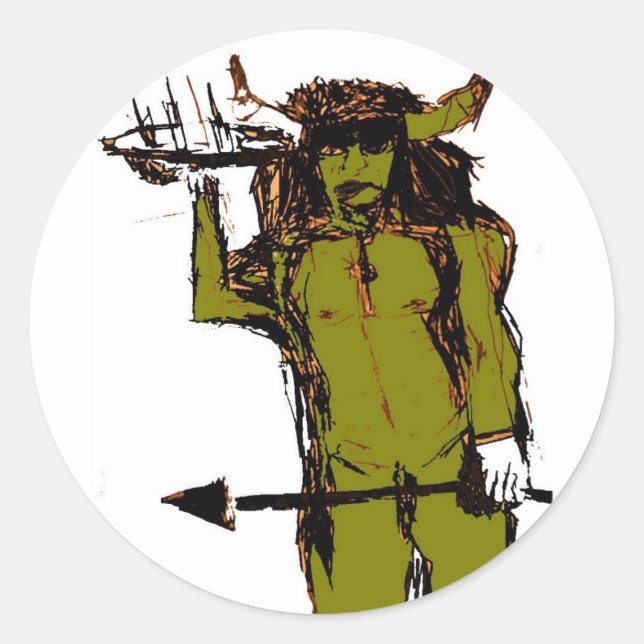 PEGATINA REDONDA CAMARERO DE GUERREROS (Anverso)