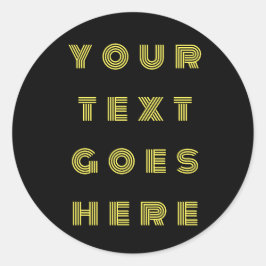 Pegatina Redonda cambiable su texto aquí personal
