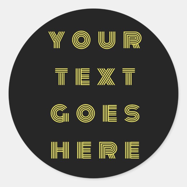 Pegatina Redonda cambiable su texto aquí personal (Anverso)