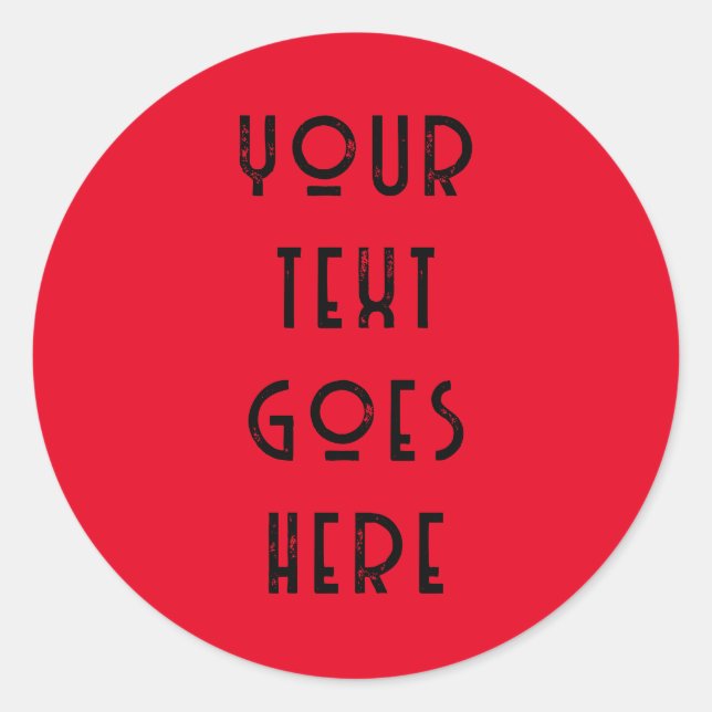 Pegatina Redonda cambiable su texto aquí personal (Anverso)