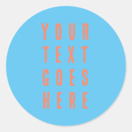 Pegatina Redonda cambiable su texto aquí personal