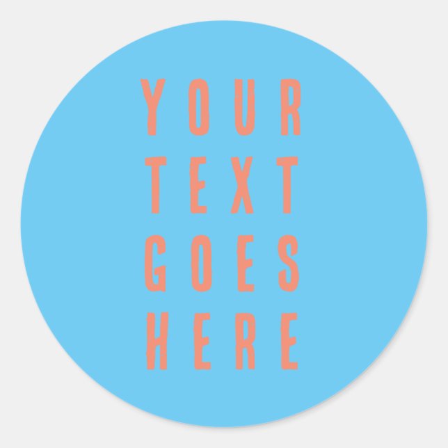 Pegatina Redonda cambiable su texto aquí personal (Anverso)