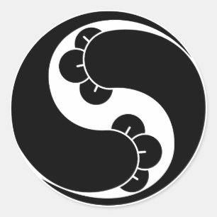 Pegatina Redonda Cambiado forma dos remolinos de clavo