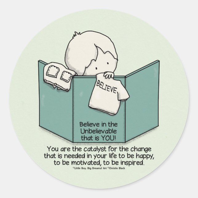 Pegatina Redonda ¡Cámbialo! (Anverso)