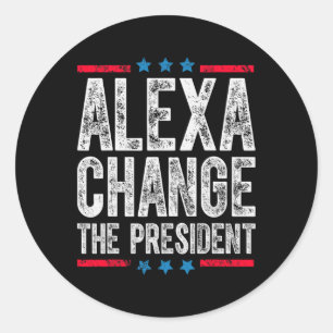 Pegatina Redonda Cambiar el presidente - divertidas Anti Biden Idea