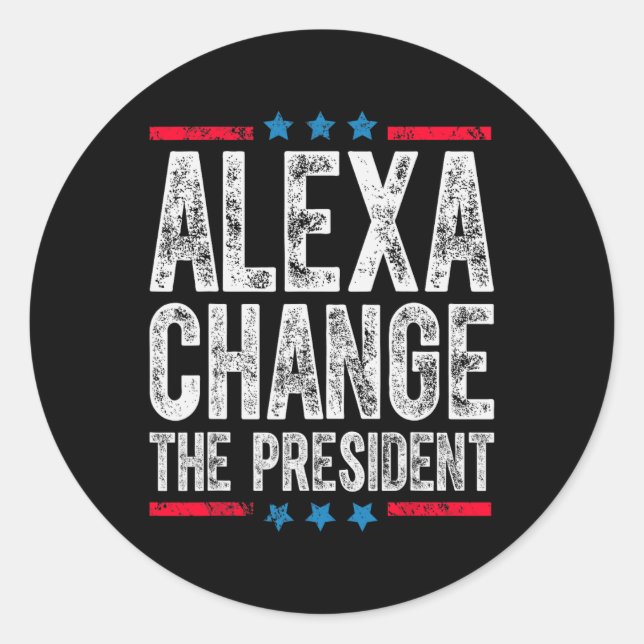 Pegatina Redonda Cambiar el presidente - divertidas Anti Biden Idea (Anverso)