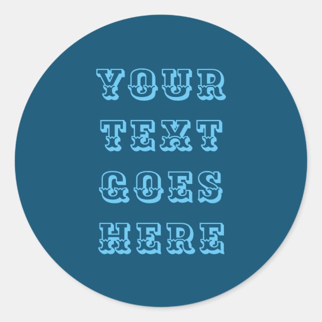 Pegatina Redonda cambiar el texto aquí texto personal (Anverso)