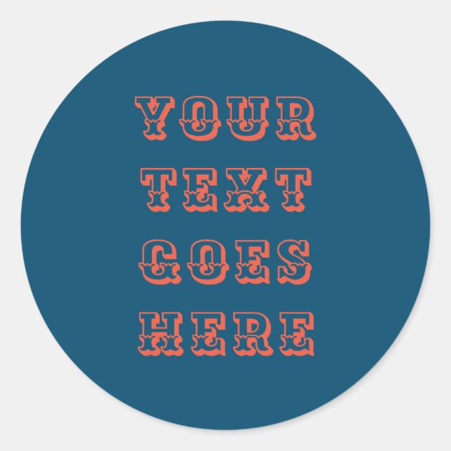 Pegatina Redonda cambiar el texto aquí texto personal (Anverso)