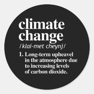 Pegatina Redonda Cambio climático