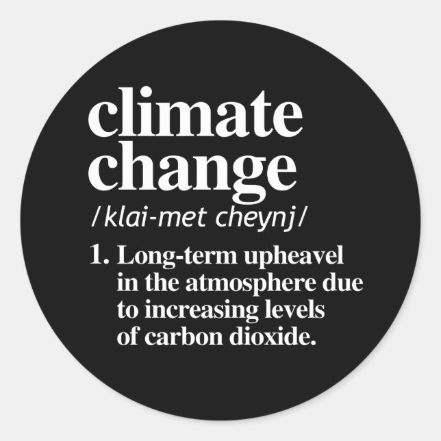Pegatina Redonda Cambio climático (Anverso)