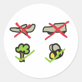 Pegatina Redonda Cambio climático