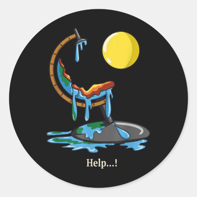 Pegatina Redonda Cambio climático de calefacción antiterrestre Pro  (Anverso)