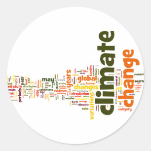 Pegatina Redonda cambio climático dos