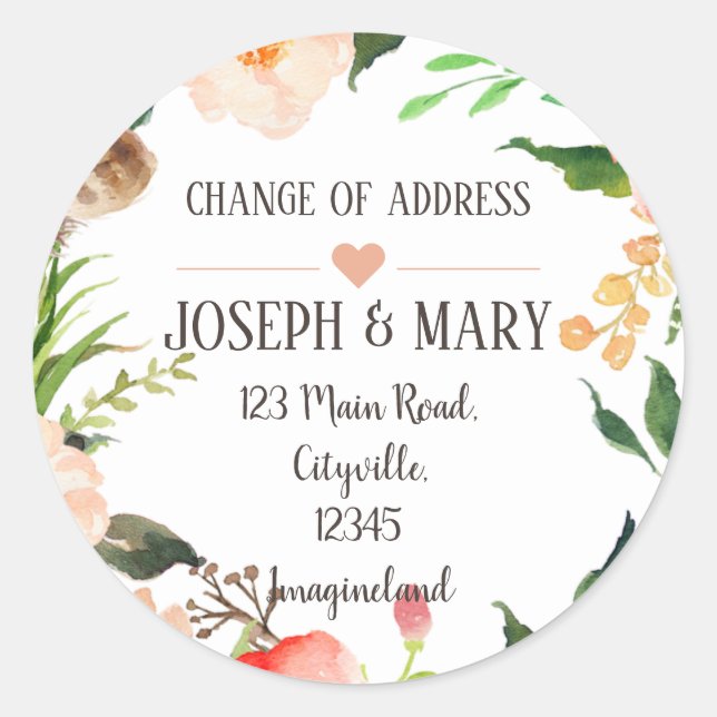 Pegatina Redonda Cambio de dirección (Anverso)