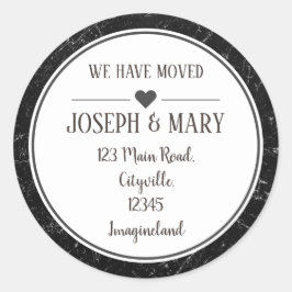 Pegatina Redonda Cambio de dirección de mármol negro