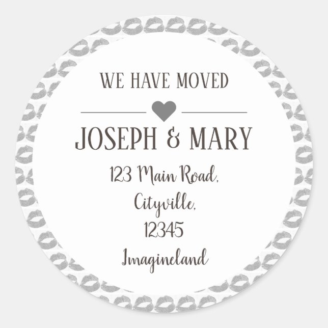 Pegatina Redonda Cambio de dirección maquillador de labios plateado (Anverso)