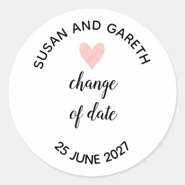 Pegatina Redonda cambio de fecha (Anverso)