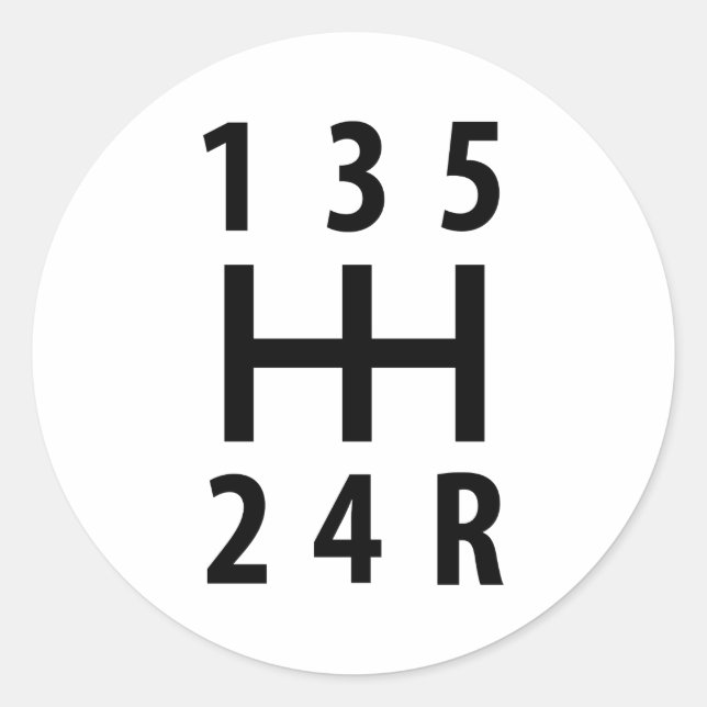 Pegatina Redonda cambio de marcha automática del coche 5 (Anverso)