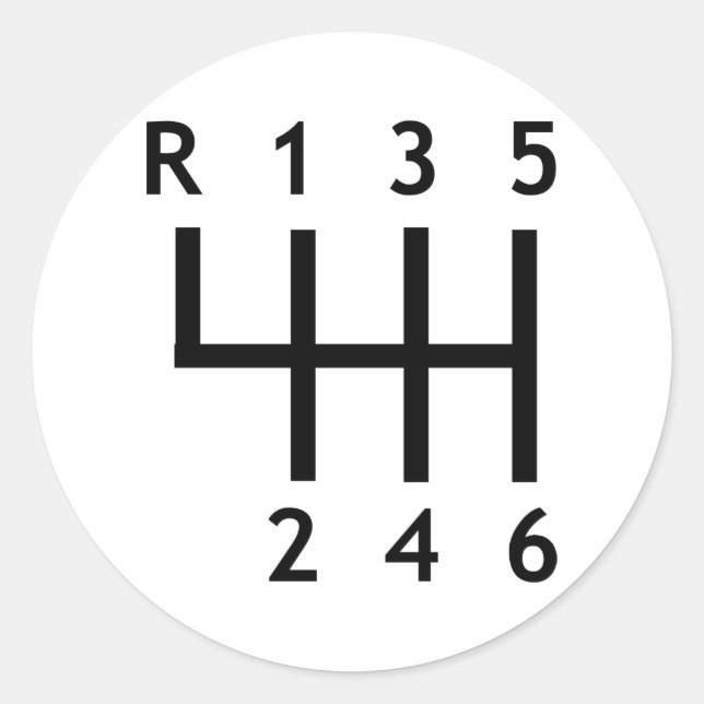 Pegatina Redonda Cambio de marchas - Carrera (Anverso)