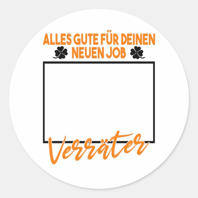 Pegatina Redonda Cambio De Trabajo Regalo De Despedida Para Colegas (Anverso)