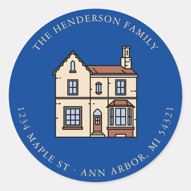 Pegatina Redonda Cambio moderno de la Invitación de desplazamiento  (Anverso)