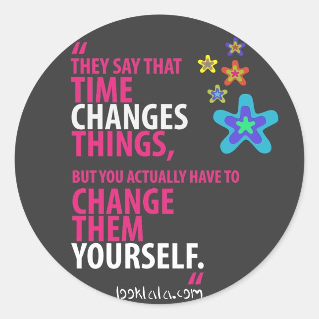 Pegatina Redonda Cambios de tiempo (Anverso)