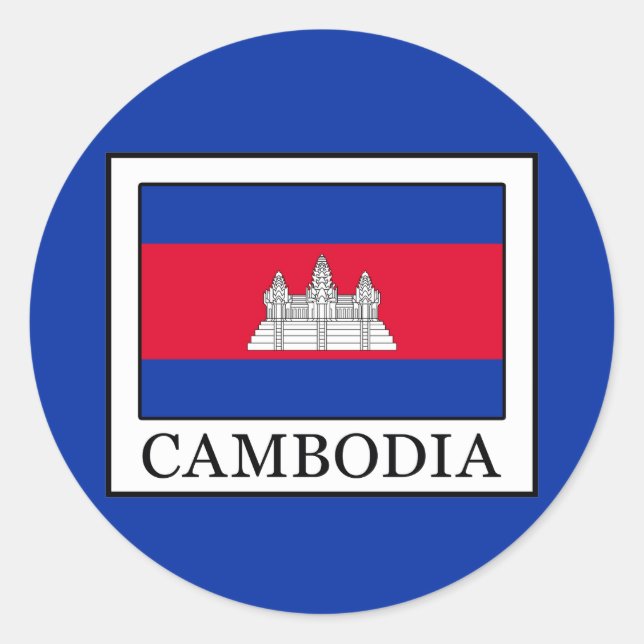 Pegatina Redonda Camboya (Anverso)