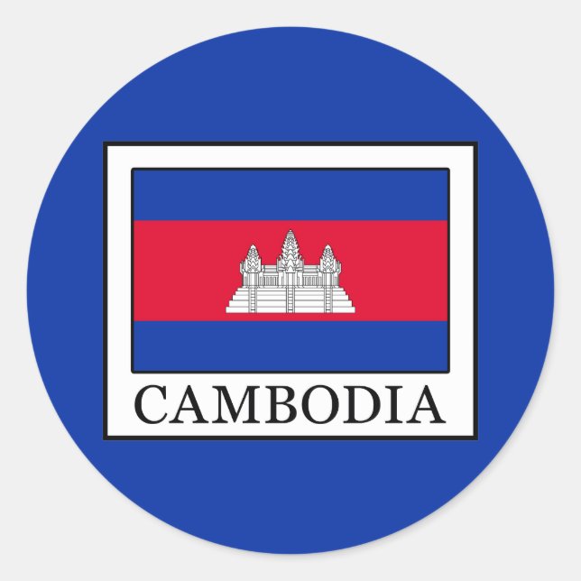 Pegatina Redonda Camboya (Anverso)