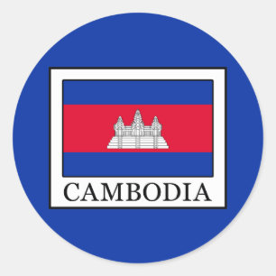 Pegatina Redonda Camboya