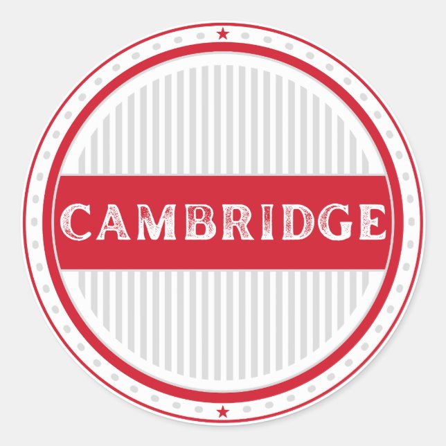 Pegatina Redonda Cambridge City Pride Emblem – English Identity (Anverso)
