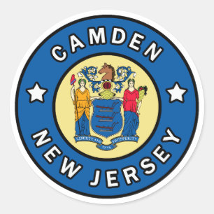 Pegatina Redonda Camden New Jersey