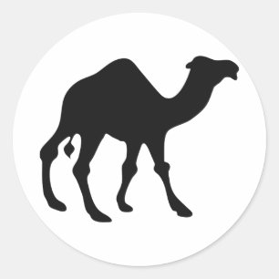Pegatina Redonda Camel Silhouette