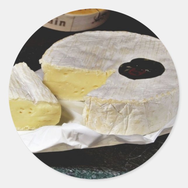 Pegatina Redonda Camembert Cheese (Anverso)