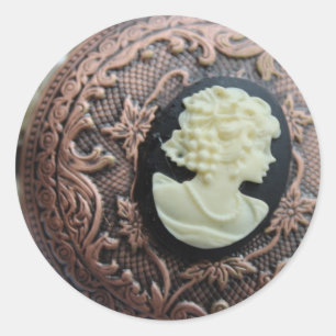 Pegatina Redonda Cameo reciclado
