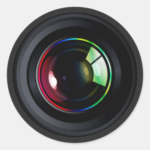 PEGATINA REDONDA CAMERA LENS