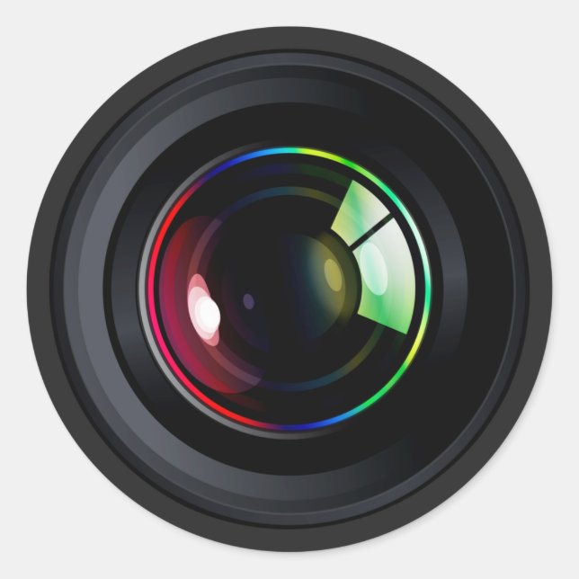 PEGATINA REDONDA CAMERA LENS (Anverso)
