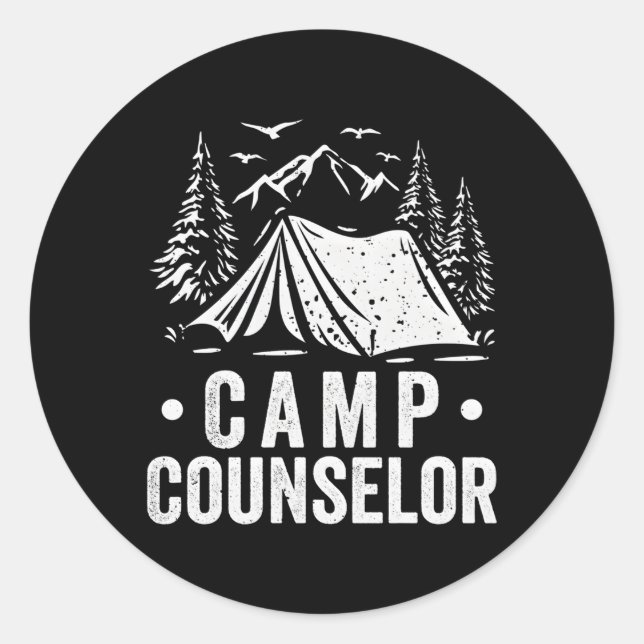 Pegatina Redonda Camg Worker Camp Employee Camper Camp Counselor (Anverso)