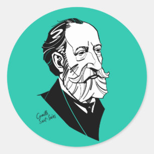 Pegatina Redonda Camille Saint-Saëns