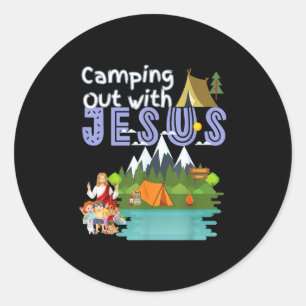 Pegatina Redonda Caminando Con Jesús Campamento De Verano Vbs Chris