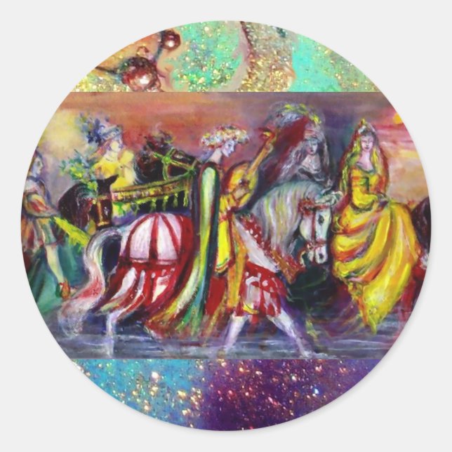 PEGATINA REDONDA CAMINANTES EN EL DIVERSO NOCTURNO (Anverso)