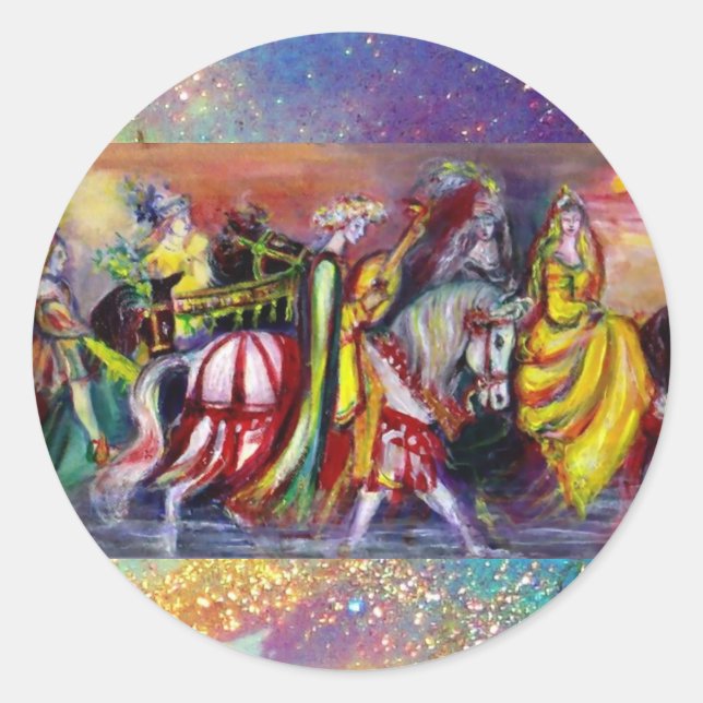 PEGATINA REDONDA CAMINANTES EN EL DIVERSO NOCTURNO (Anverso)