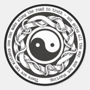 Pegatina Redonda Camino a la verdad Yin Yang