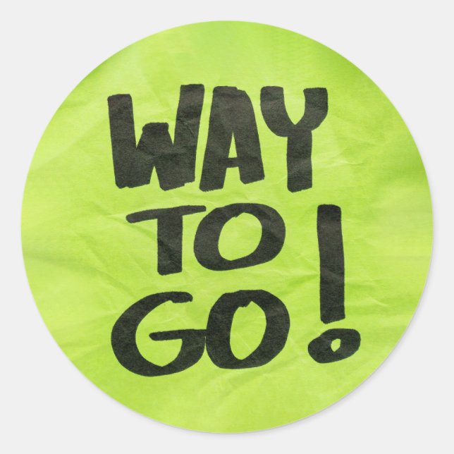 Pegatina Redonda Camino a reconocer elogios positivos para los estu (Anverso)